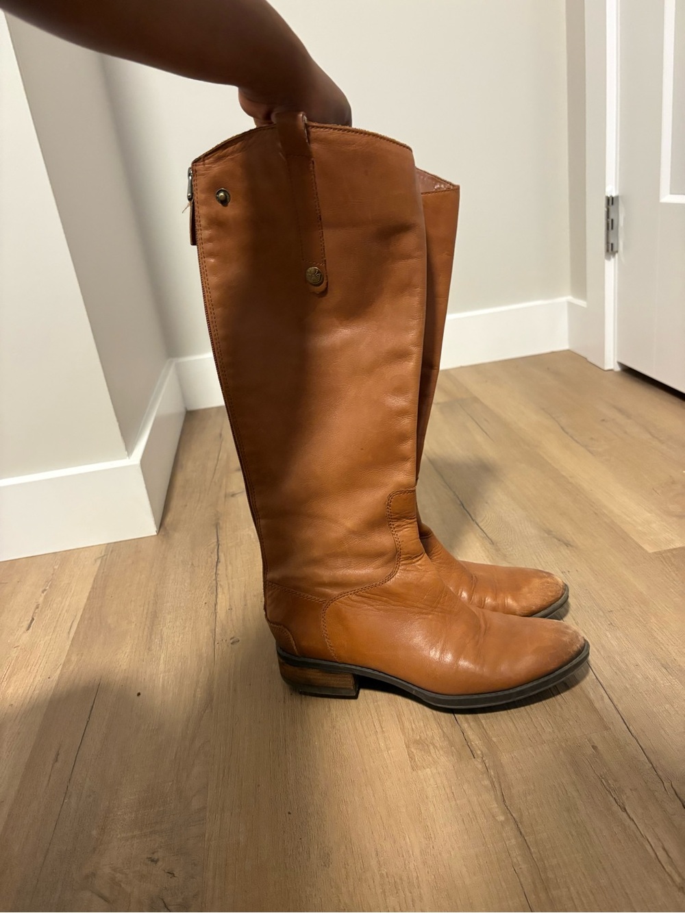 Sam Edelman Tall Cognac Leather Over-The-Knee Riding Boots